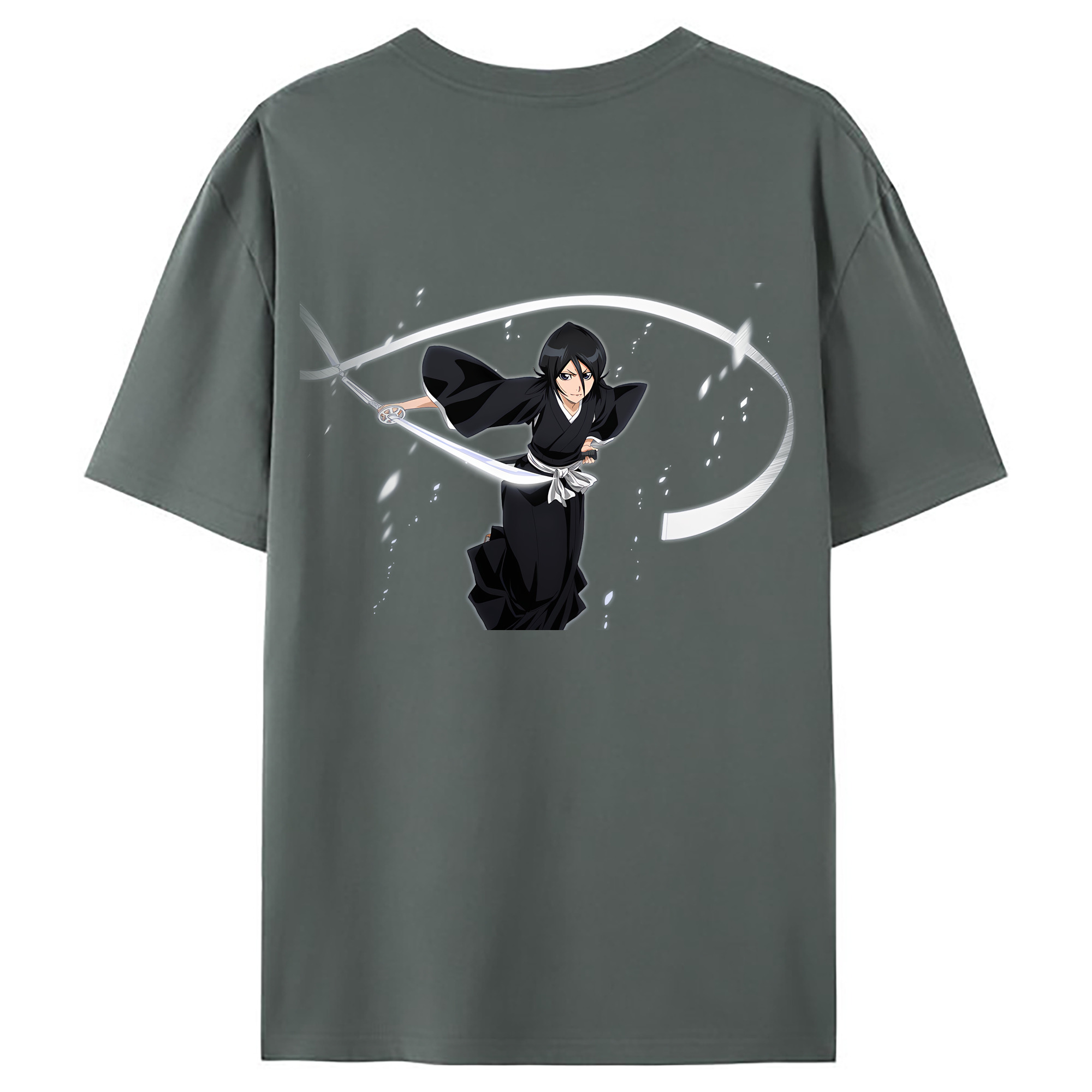 （画像用） ブリーチ 朽木ルキア BLEACH Kuchiki Rukia 綿100％ メンズ半袖Tシャツ（バックプリント） 通気性